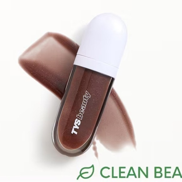 tys Beauty Lip Butter in Toast with Peach Stripped Makeup Bag - Picture 2 of 7